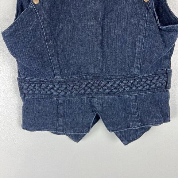 Arden B Vintage Y2K Denim Vest Sz S Cropped Form Fitting Preppy Grunge Western - Picture 3 of 8